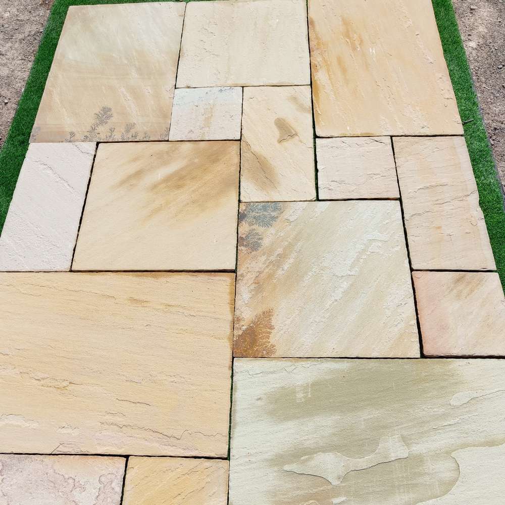 Fossil Mint Indian Sandstone Paving