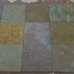 Indian Natural Stones Kota honey limestone paving slabs with natural texture for outdoor flooring and landscape applications.