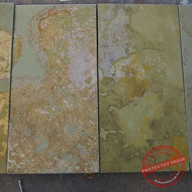 Indian Natural Stones Kota honey limestone paving slabs with natural texture for outdoor flooring and landscape applications.