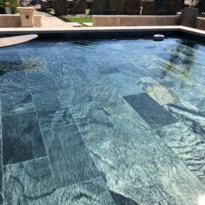 Natural stone pool flooring and premium slate tiles for swimming pool by Indian Natural Stones