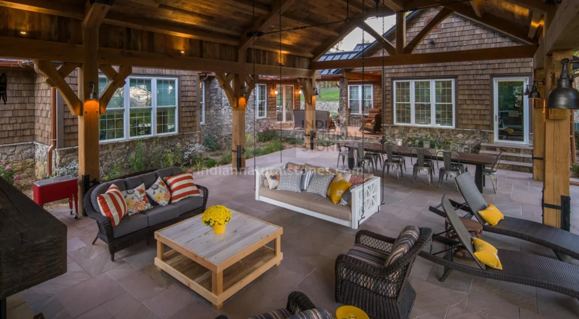 Premium Autumn Brown Indian Sandstone outdoor paving with custom style by Indian Natural Stones.