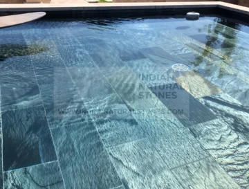 Indian slate stone poolside flooring with natural finish and durable outdoor slate tiles