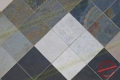 composition Multicolor natural stone floor tiles in diagonal pattern by Indian Natural Stones