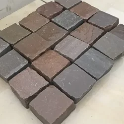 Indian Natural Stones autumn brown sandstone paving used for outdoor steps and garden pathways, featuring durable natural texture and warm earthy tones for landscaping and exterior flooring.