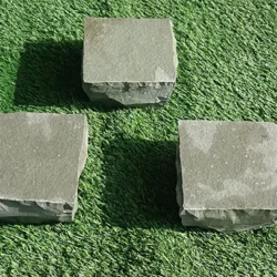 Kotah blue limestone cobblestone pavers with natural finish and square shape for outdoor paving by Indian Natural Stones.