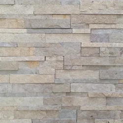 Beige natural stone ledger panels for interior and exterior wall cladding by Indian Natural Stones