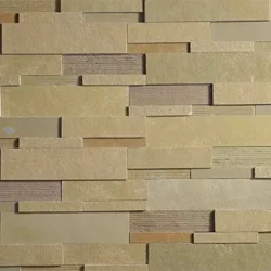 Beige natural sandstone ledger stone panels for interior and exterior wall cladding by Indian Natural Stones