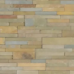 Beige natural sandstone ledger stone panels for interior and exterior wall cladding by Indian Natural Stones