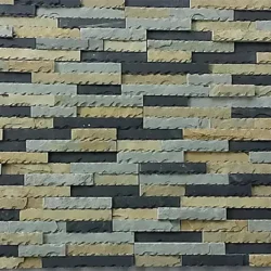 Multi bold color natural stone ledger wall panels for modern wall cladding designs by Indian Natural Stones