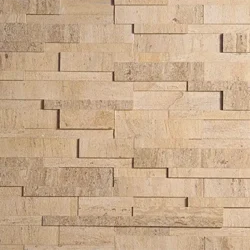 Light beige natural stone ledger panels for decorative wall cladding by Indian Natural Stones