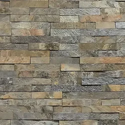Natural beige and grey slate ledger stone wall cladding panels by Indian Natural Stones