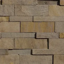 Natural beige sandstone ledger stone wall cladding panels with textured surface by Indian Natural Stones