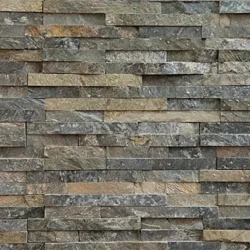 Natural beige and grey slate ledger stone wall cladding panels by Indian Natural Stones