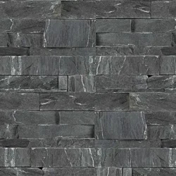 Dark grey natural slate ledger stone panels for modern wall cladding by Indian Natural Stones