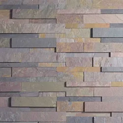 Multi color natural slate ledger stone panels for interior and exterior wall cladding by Indian Natural Stones