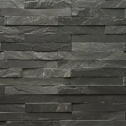Dark Grey natural slate ledger stone wall cladding for modern interior walls by Indian Natural Stones
