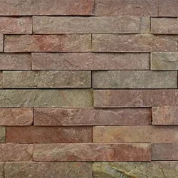 Natural multicolor sandstone ledger stone wall cladding panels with layered texture by Indian Natural Stones.