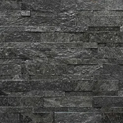 Black slate ledger stone wall cladding for decorative interior feature walls by Indian Natural Stones