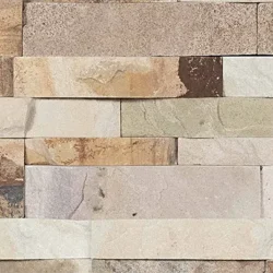 Natural cream and beige sandstone ledger stone wall panels for decorative wall cladding by Indian Natural Stones
