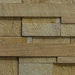Beige natural sandstone ledger stone panels for interior and exterior wall cladding by Indian Natural Stones