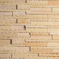 Golden beige natural stone ledger panels for decorative wall cladding by Indian Natural Stones