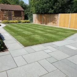 Blue limestone natural stone paving slabs for garden patio and landscape pathways by Indian Natural Stones