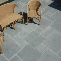 Blue limestone natural stone paving slabs for courtyards and pathways by Indian Natural Stones