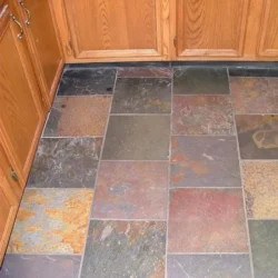 Peacock multicolor natural stone paving tiles with rich slate texture for indoor flooring by Indian Natural Stones