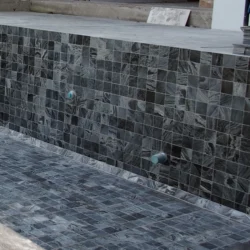 Silver grey natural stone paving tiles for poolside flooring and outdoor landscape design by Indian Natural Stones