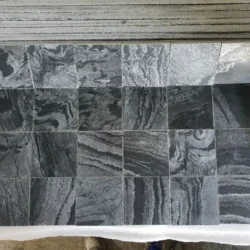 Silver grey slate natural stone paving tiles with textured finish for outdoor flooring by Indian Natural Stones