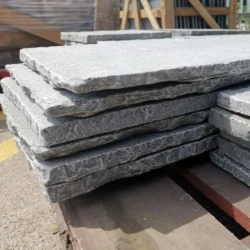 Tandur blue natural stone paving slabs with textured surface for outdoor flooring and patios by Indian Natural Stones
