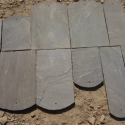 Black slate roofing tiles with natural textured finish by Indian Natural Stones