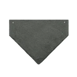 Natural slate roofing tile with angled top corners and fixing hole by Indian Natural Stones