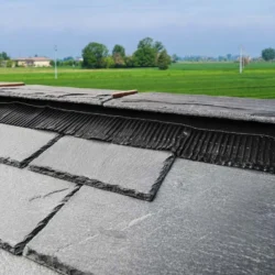 Slate roofing tiles fixed on roof structure by Indian Natural Stones