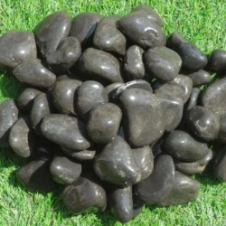 Polished Black River Natural Pebbles by Indian Natural Stones for garden and architectural use