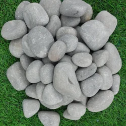 Indian Natural Stones Black Sandstone pebbles for garden décor and exterior applications