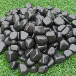 Premium BoK Black Polished pebbles from Indian Natural Stones for garden and interior décor