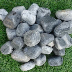 Natural landscaping stone pebbles from Indian Natural Stones in Bohemian Black Marble finished Pebbles