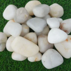 High-quality Dusky White Quartz Pebbles from Indian Natural Stones for commercial and residential projects