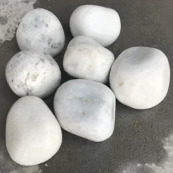 Indian White Marble pebbles for landscaping and decorative applications by Indian Natural Stones