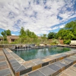 Premium outdoor swimming pool tile solutions by Indian Natural Stones for modern architecture
