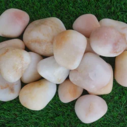 Smooth Pink Light Quartz pebbles by Indian Natural Stones for decorative landscaping solutions