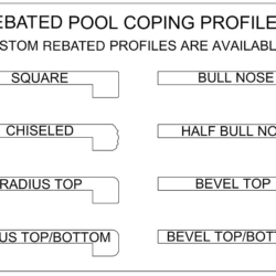 Swimming pool coping edge profile options from Indian Natural Stones for modern pool designs