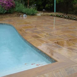 High-quality Rainbow Sandstone Pool Tiles from Indian Natural Stones for residential and commercial pools