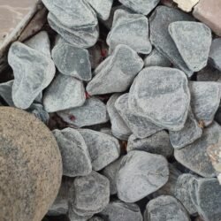 Indian Natural Stones Silver Grey Flat Pebbles for garden décor and exterior applications