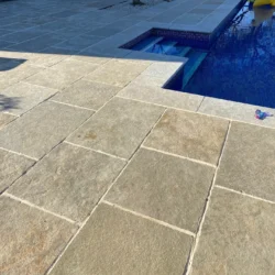 Indian Natural Stones Tandur Yellow Pool Paving with natural textured finish for flooring, paving, and architectural wall cladding applications.