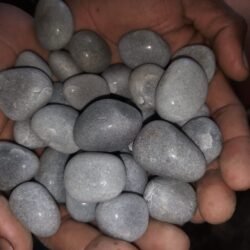 Grey Tumbled Polished Pebbles by Indian Natural Stones for landscaping and garden decoration