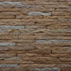 Teakwood finish 3D peel and stick stone wall panels by Indian Natural Stones