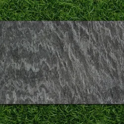 Black Storm flexible stone veneer sheet with dramatic surface movement and organic detailing – Indian Natural Stones