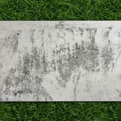 Fossil-White flexible stone veneer sheet with rich earthy white textures displayed on grass by Indian Natural Stones